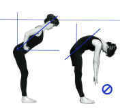 yoga forward bend correct and incorrect