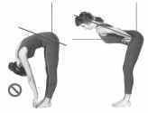 correct and incorrect yoga forward bend
